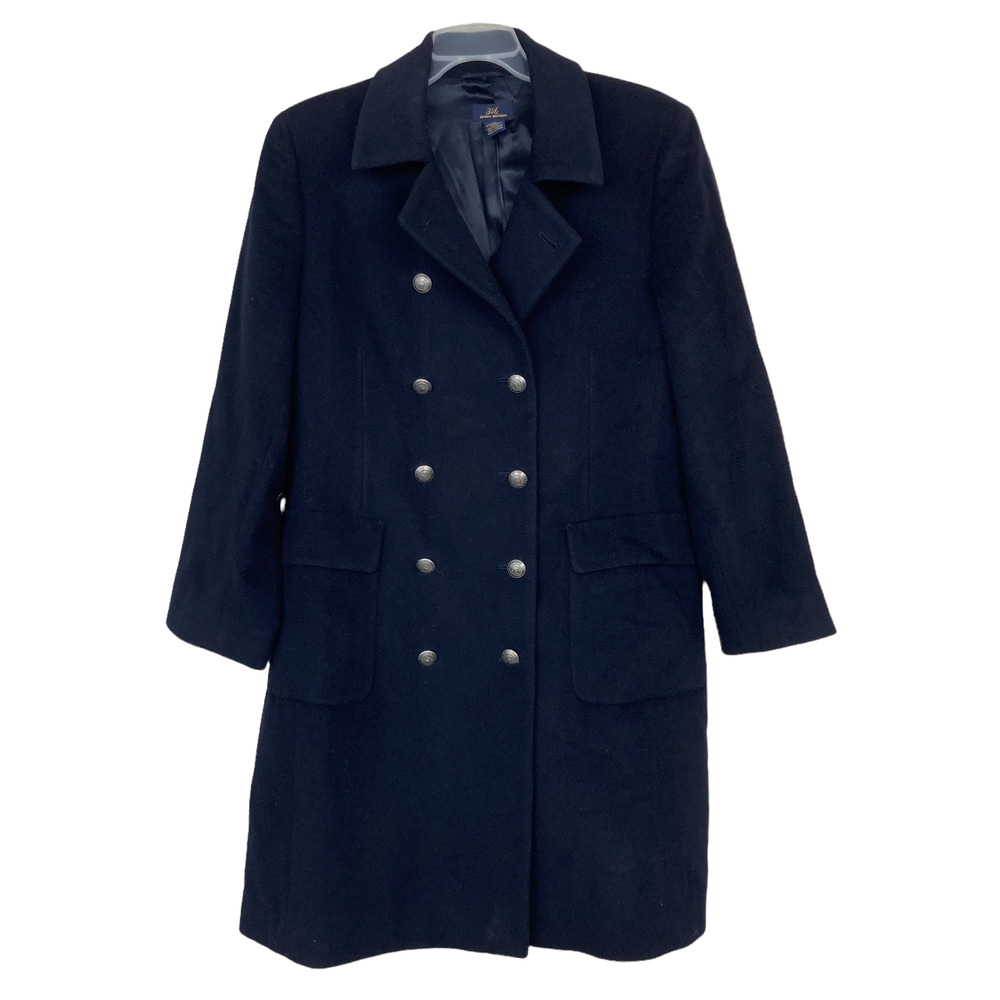 346 Brook Brothers Navy Blue Wool Cashmere Peacoat Sz 16